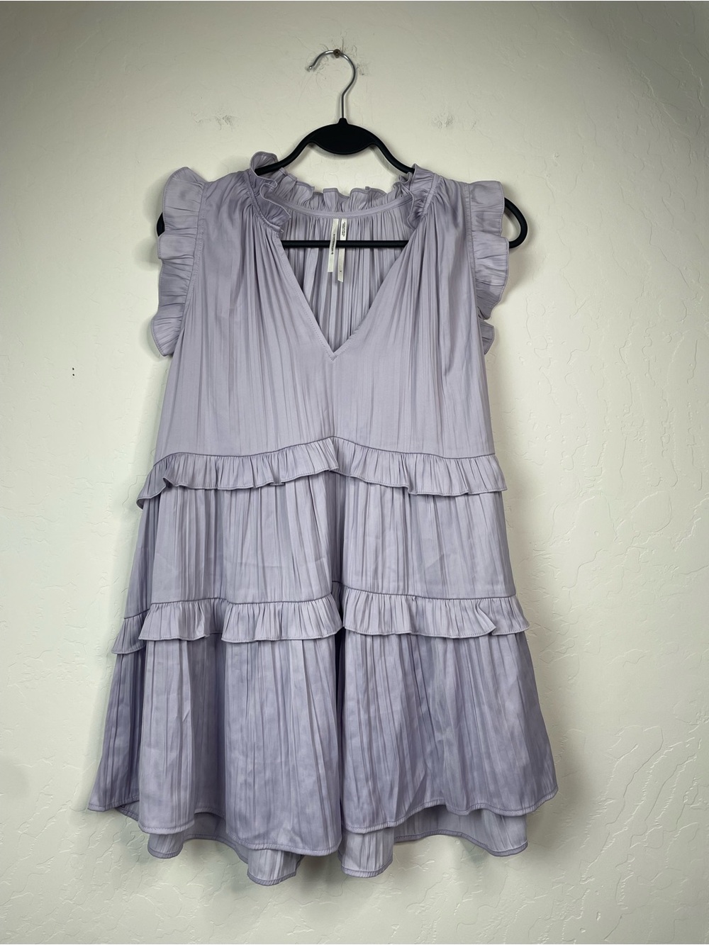 Purple Anthropologie Flowy Ruffled Dress Size Large